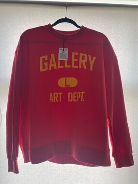 Gallery Dept Red Sweatshirt with Yellow Collegiate Print